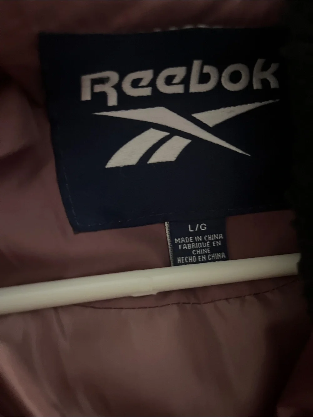 Reebok Girl’s Mauve Puffer Jacket with Black Sherpa Hood